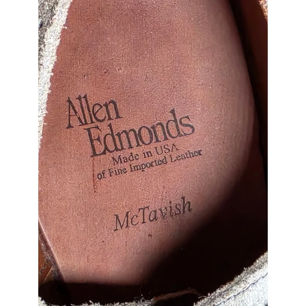Allen Edmonds McTavish Grey Distressed Leather Wingtip Oxford Shoes Mens 12 D